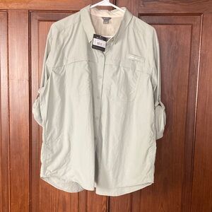 Eddie Bauer Women’s New Adventurer Performance Light Green Button Down Shirt XL